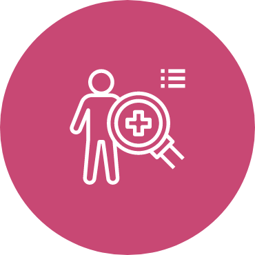 Ein Icon, das die Diagnose von PBC illustriert.
